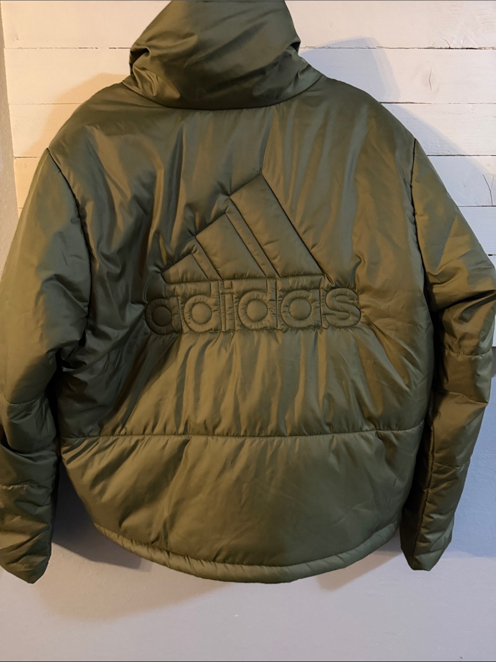 adidas Olive Green Puffer Jacket - Picture 5 of 5